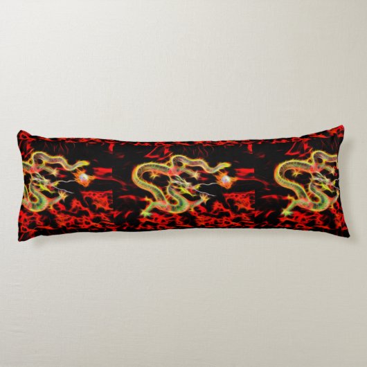 Golden Dragon Fire on Lucky Energy Seitenschläferkissen (Rückseite)