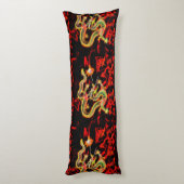 Golden Dragon Fire on Lucky Energy Seitenschläferkissen (Rückseite (Vertikal))