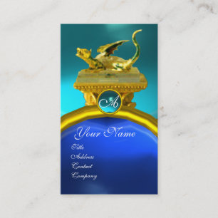 GOLDEN DRAGON GEM MONOGRAM, gelb-blau Saphir Visitenkarte