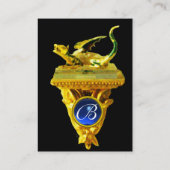 GOLDEN DRAGON GEM MONOGRAM, gelb, schwarz, blau Visitenkarte (Rückseite)