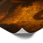 Golden Dragon Guarding Treasure Fantasy Poster (Ecke)