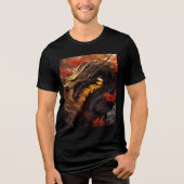 Golden Dragon in Fiery Autumn Canyon Tri-Blend Shirt (Vorderseite)