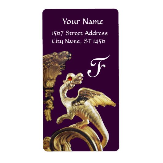 GOLDEN DRAGON IN LILA ROTER RUBY Monogram (Vorne)