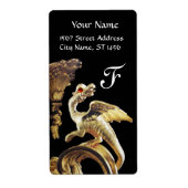 GOLDEN DRAGON IN SCHWARZ-ROT-RUBY-Monogramm (Vorne)