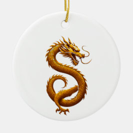 Golden Dragon Keramik Ornament