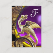GOLDEN DRAGON LILA VIOLET AMETHYST Monogramm Visitenkarte (Rückseite)