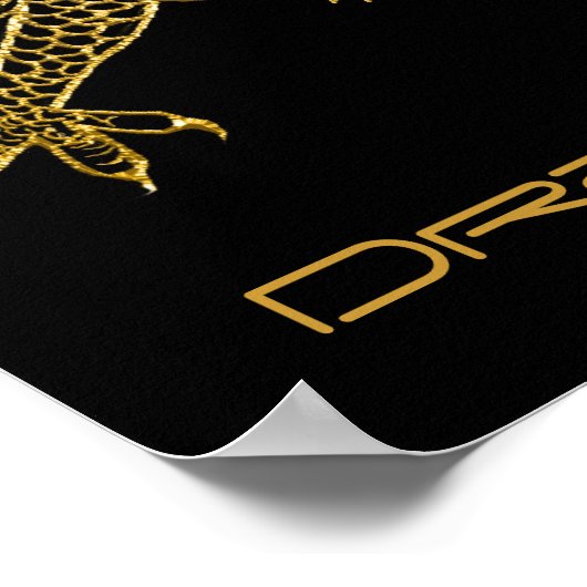 Golden Dragon Long Art Poster (Ecke)