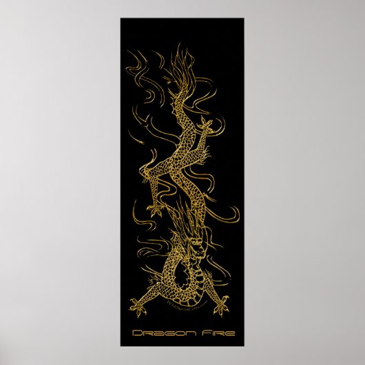 Golden Dragon Long Art Poster (Vorne)