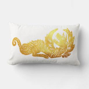 Golden Dragon Lumbar Cushion 33 x 53 cm Lendenkissen