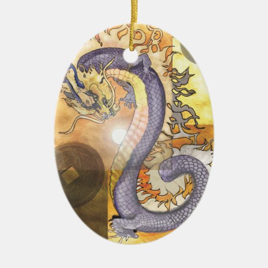 Golden Dragon~ornament Keramik Ornament (Vorne)