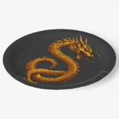 Golden Dragon Pappteller (Schrägansicht)