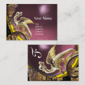 GOLDEN DRAGON PINK LILA AMETHYST Monogram Visitenkarte (Vorne/Hinten)