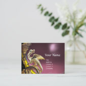 GOLDEN DRAGON PINK LILA AMETHYST Monogram Visitenkarte (Stehend Vorderseite)