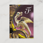 GOLDEN DRAGON PINK LILA AMETHYST Monogram Visitenkarte (Rückseite)