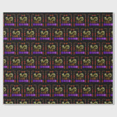 Golden Dragon Rising black Geschenkpapier (Flach)