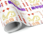 Golden Dragon Rising Geschenkpapier (Rolleneckpunkt)