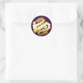 GOLDEN DRAGON RUNDER AUFKLEBER (Tasche)