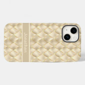 Golden Dragon Scales Fantasy Pattern mit Namen Case-Mate iPhone Hülle (Rückseite (Horizontal))