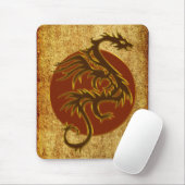 Golden Dragon Sun | Antiker Stil Mousepad (Mit Mouse)