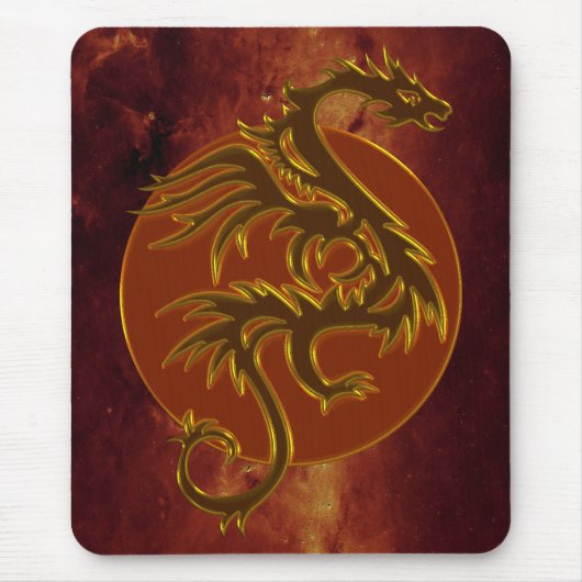 Golden Dragon Sun | Feueruniversum Mousepad (Vorne)