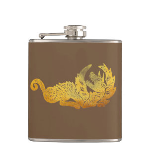 Golden Dragon Vinyl Wrapped Flask Flachmann