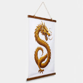 Golden Dragon Wandteppich Mit Holzrahmen (Gewinkelt)