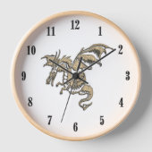 Golden Dragon White Face Black Numbers Uhr (Vorderseite)