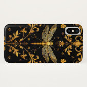 Golden Dragonfly Blumenornament Case-Mate iPhone Hülle (Rückseite (Horizontal))