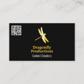 Golden Dragonfly Icon | QR-Code Visitenkarte (Vorderseite)