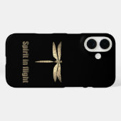 Golden Dragonfly in Flight Illustration Case-Mate iPhone Hülle (Rückseite (Horizontal))