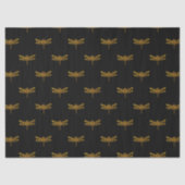 Golden Dragonfly Repeat Gold Metallic Foil Seidenpapier (Vorderseite)