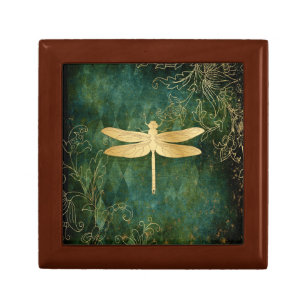 Golden Dragonfly Schmuck aus Holz Erinnerungskiste