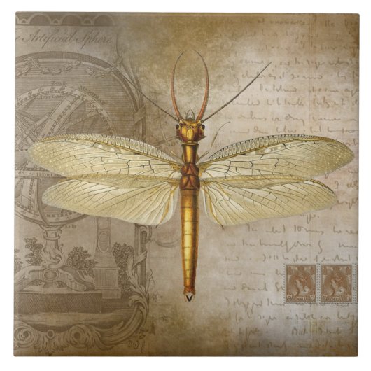 GOLDEN DRAGONFLY TILE FLIESE (Vorderseite)