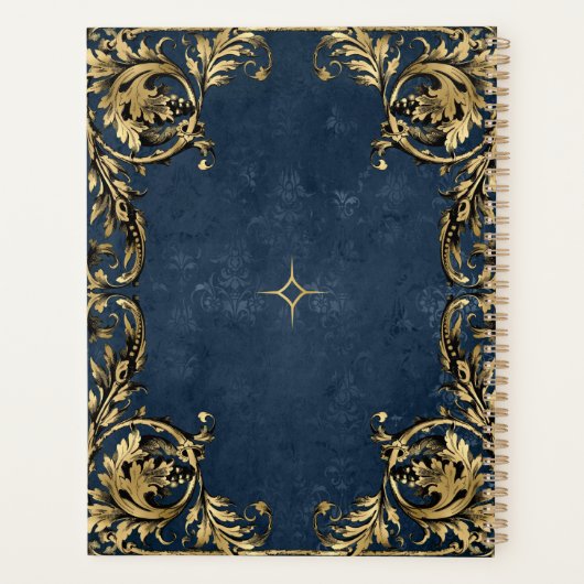 Golden Dragonfly Whimsical Undated Planner Planer (Rückseite)