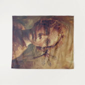 Golden Dragonfly Whisper – Warm Impressionist Oil  Wandteppich (Vorderseite (Horizontal))