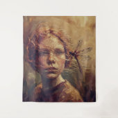 Golden Dragonfly Whisper – Warm Impressionist Oil  Wandteppich (Vorderseite)