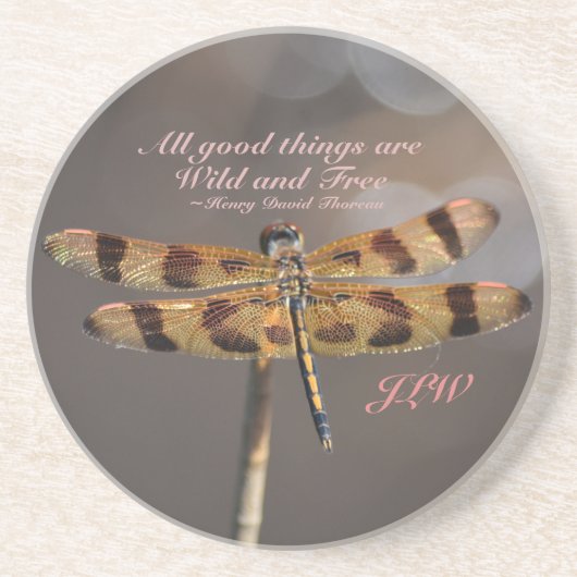 Golden Dragonfly Wild und kostenloses Angebot Getränkeuntersetzer (Vorne)