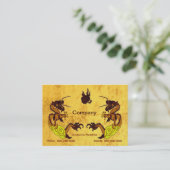 Golden Dragons Business Card Visitenkarte (Stehend Vorderseite)