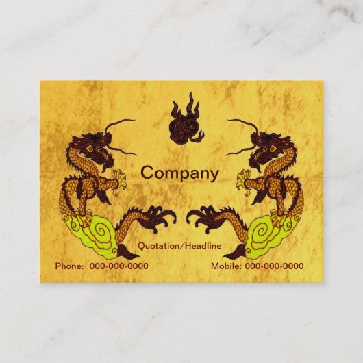 Golden Dragons Business Card Visitenkarte (Vorderseite)