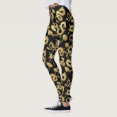 Golden Dragons Pattern Black BG Leggings (Links)