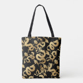 Golden Dragons Pattern Black BG Tasche (Rückseite)
