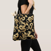 Golden Dragons Pattern Black BG Tasche (Von Nahem)