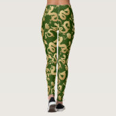 Golden Dragons Pattern D Green BG Leggings (Rückseite)