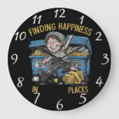 Golden Dreams: Ein reicher Junge Große Wanduhr (Vorderseite)