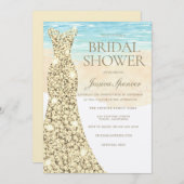 Golden Dress Beachy Brautparty Einladung (Vorne/Hinten)