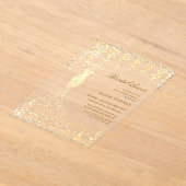 Golden Dress Brautparty Akryllische Einladung (Ablage )