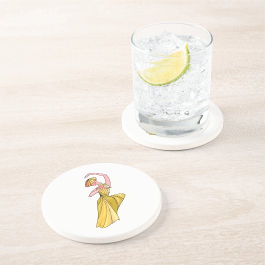 Golden Dress Dancer Untersetzer (Seite)