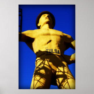 Golden Driller, Farbe. Foto von Derrick W. Black Poster