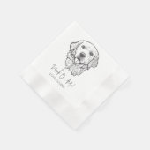 Golden Drink on me Hund Custom Cocktail Napkin Serviette (Ecke)