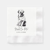Golden Drink on me Hund Custom Cocktail Napkin Serviette (Vorderseite)